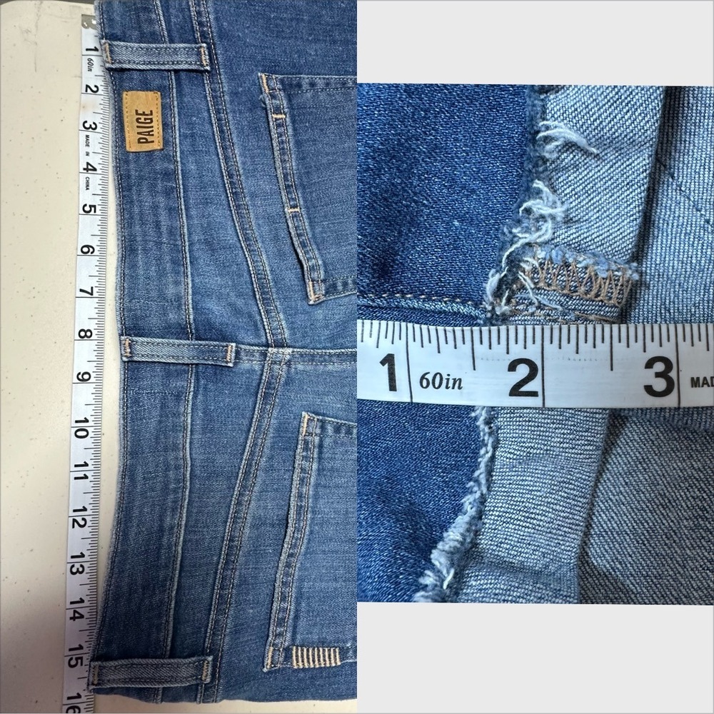 PAIGE Jimmy Jimmy‎ Short Dillian Blue Denim Raw Cuff Shorts Size 29 WJ435 - Picture 8 of 9